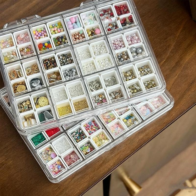 Token Tray Organizer - 【48Grids Nail Accessories Storage Box Mini
