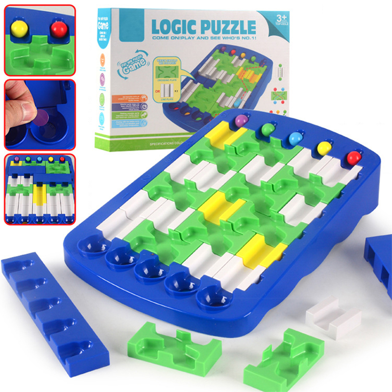 Board Game Race Track - IQ Logical Route Puzzle Bead Mind