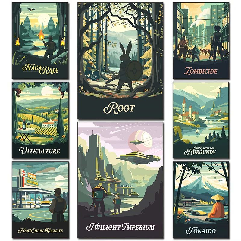 Board Game Inspiration - Classic Abstract Game Retro Style Twilight