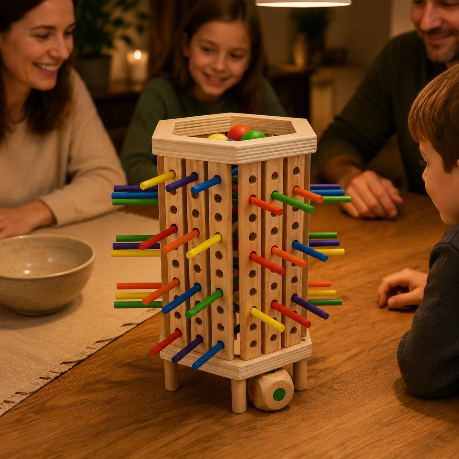 Stick and Dice Game Hexagonal  - Dice Tower Wooden incelemesi ve fiyatı