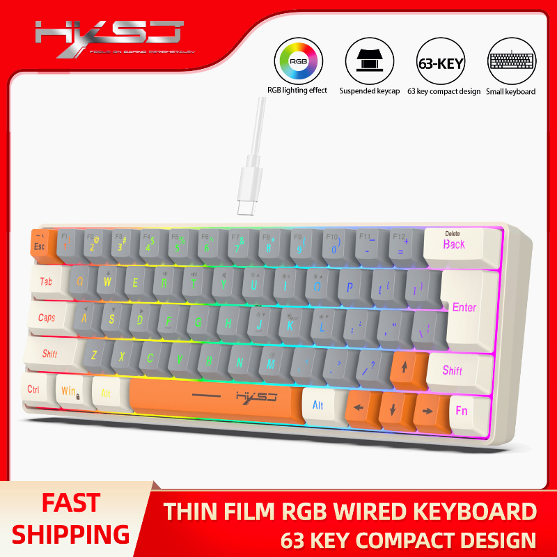 Keyboard RGB USB wired 63 keys - Board Game Journal incelemesi ve fiyatı