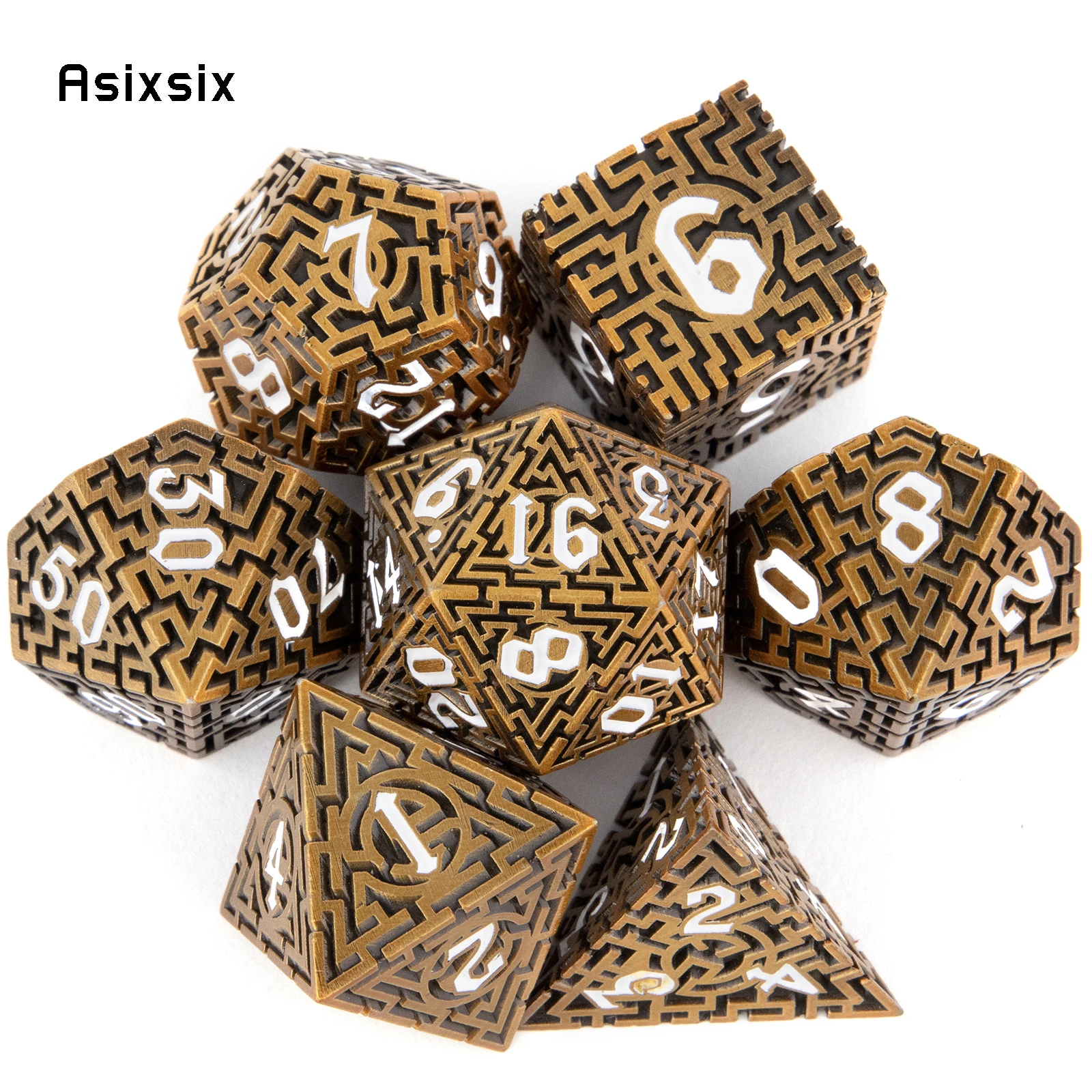 7 Pcs Copper White Metal Dice  - Board Game Qwirkle incelemesi ve fiyatı