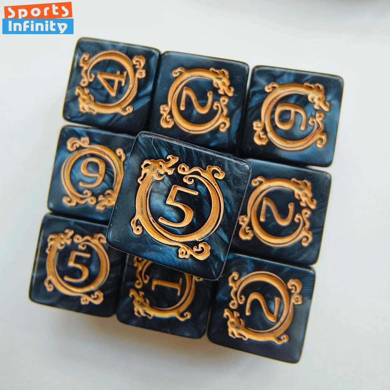 10pcs/set Dragon Print Number  - Dice Tower Wooden incelemesi ve fiyatı
