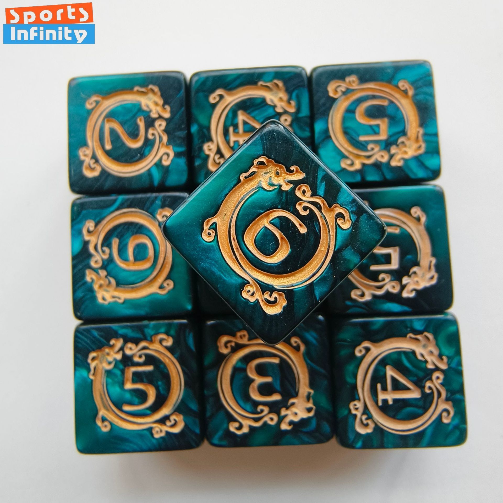 10pcs/set Dragon Print Digital - Dice Tower Wooden incelemesi ve fiyatı