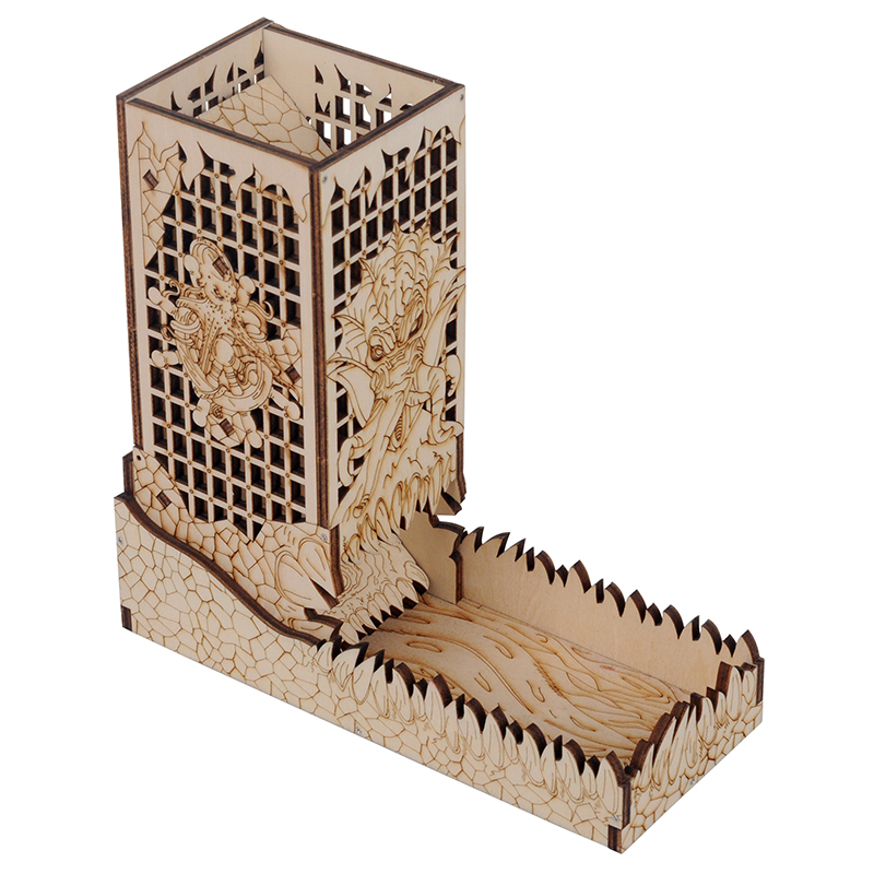 D&D Dice Tower with Tray Wood  - Dice Tower Wooden incelemesi ve fiyatı