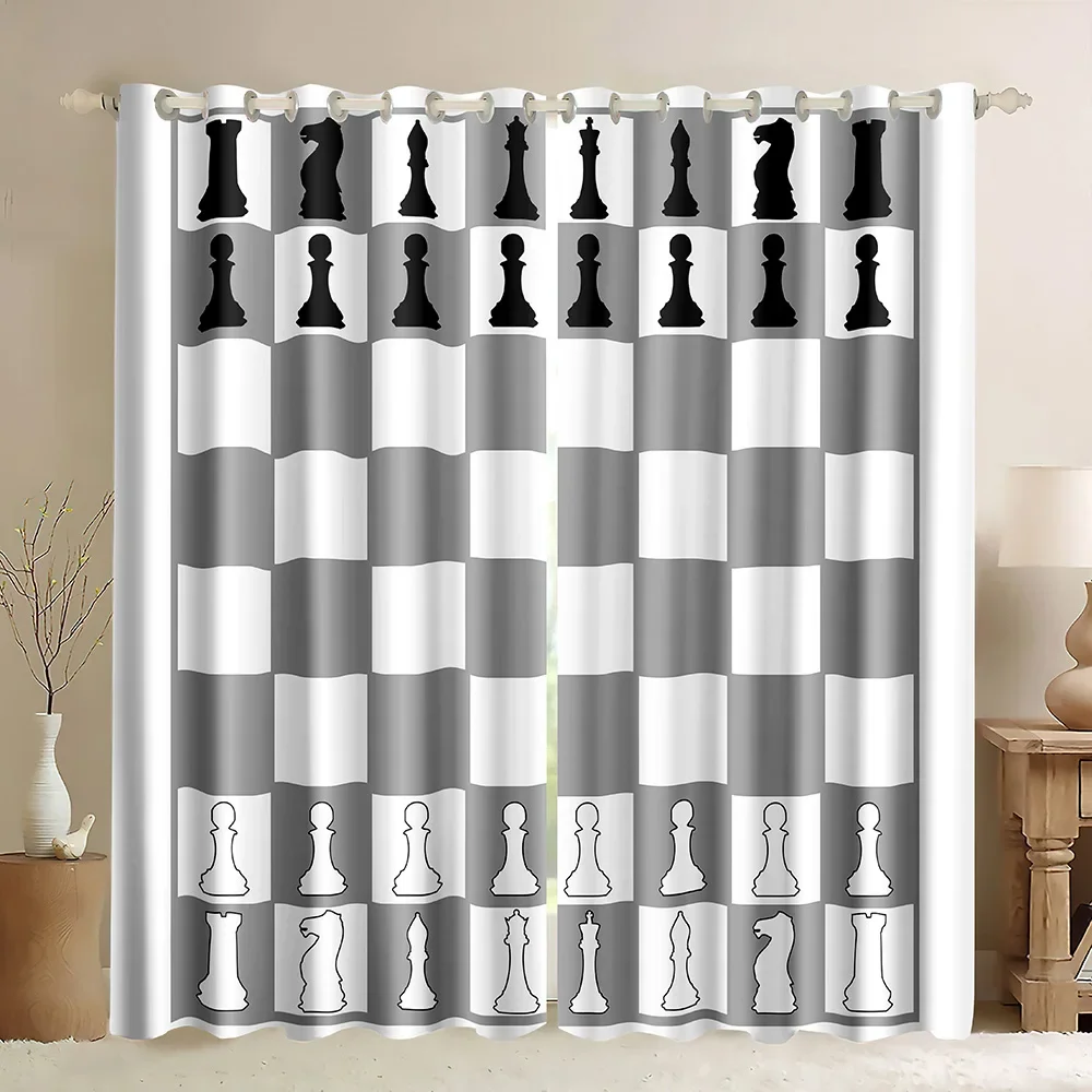 Chessboard  Window Curtains In - Board Game Cafe incelemesi ve fiyatı