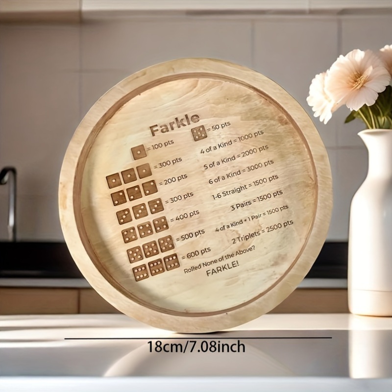 1 Wooden Farkle Dice Tray with - Board Game Is incelemesi ve fiyatı