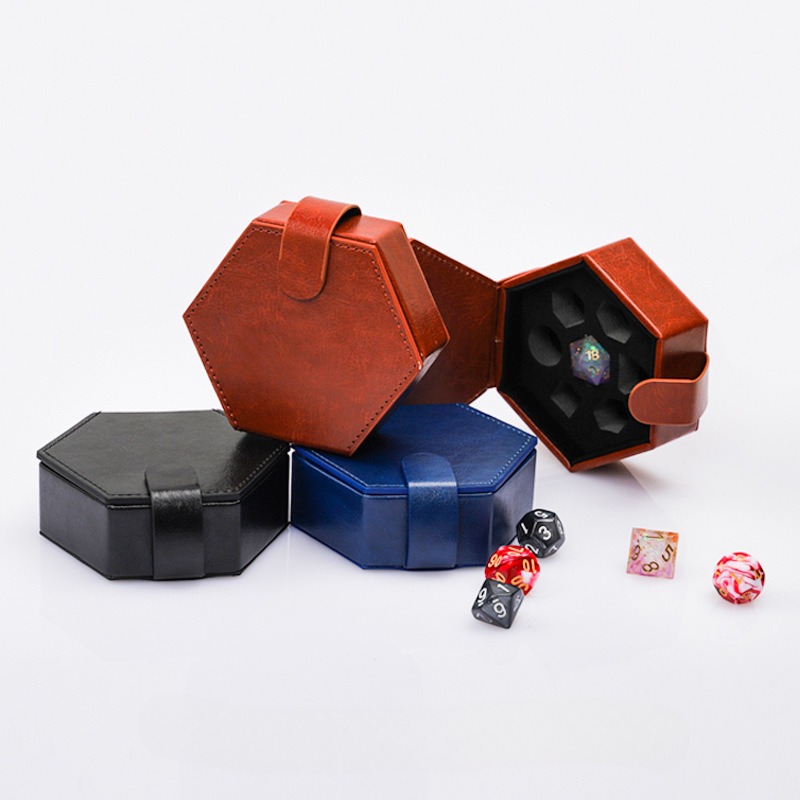 New PU Hexagon Storage Bag and - Dice Tower Wooden incelemesi ve fiyatı