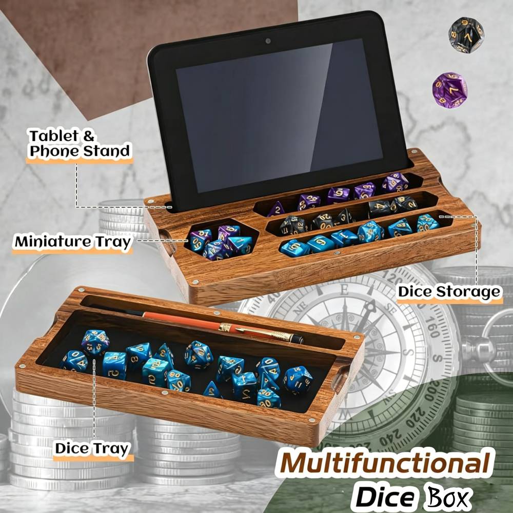 Wooden Dice Storage Box Walnut - Dice Tower Wooden incelemesi ve fiyatı