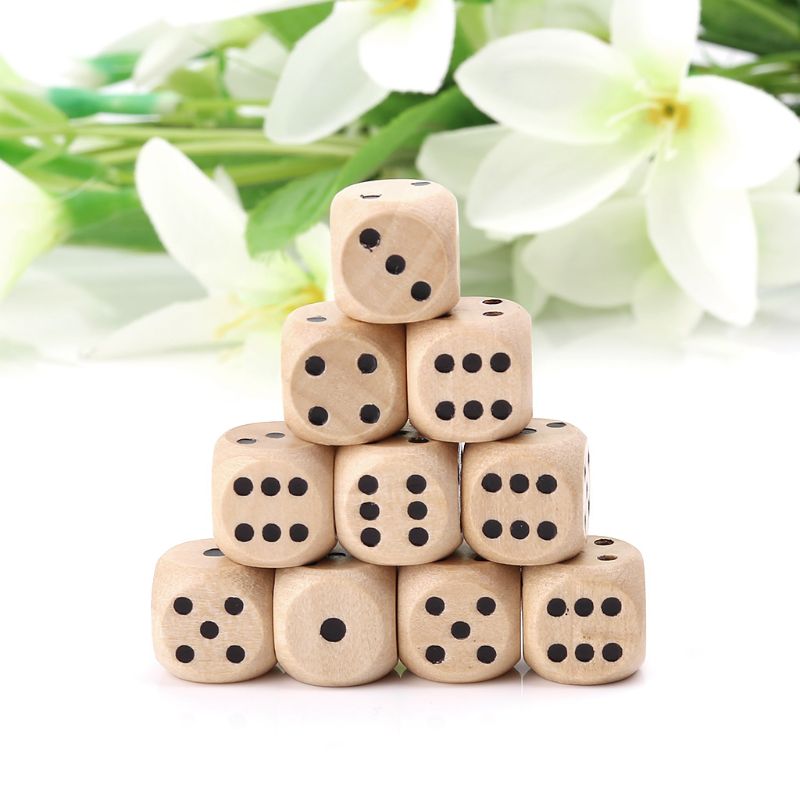 10Pcs Wooden 6 Sided D6 Faces  - Dice Tower Wooden incelemesi ve fiyatı
